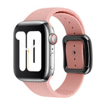 Black Buckle Silicone Watchband For Apple Watch Series, 7 41mm / 6&SE&5&4 40mm / 3&2&1 38mm
