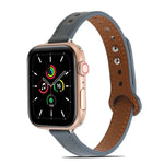 สายหนังหมุดคู่สำหรับ Apple Watch Series, 7 ขนาด 41 มม. / 6&SE&5&4 ขนาด 40 มม. / 3&2&1 ขนาด 38 มม., 7 ขนาด 45 มม. / 6&SE&5&4 ขนาด 44 มม. / 3&2&1 ขนาด 42 มม.