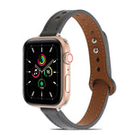 สายหนังหมุดคู่สำหรับ Apple Watch Series, 7 ขนาด 41 มม. / 6&SE&5&4 ขนาด 40 มม. / 3&2&1 ขนาด 38 มม., 7 ขนาด 45 มม. / 6&SE&5&4 ขนาด 44 มม. / 3&2&1 ขนาด 42 มม.