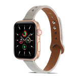 สายหนังหมุดคู่สำหรับ Apple Watch Series, 7 ขนาด 41 มม. / 6&SE&5&4 ขนาด 40 มม. / 3&2&1 ขนาด 38 มม., 7 ขนาด 45 มม. / 6&SE&5&4 ขนาด 44 มม. / 3&2&1 ขนาด 42 มม.