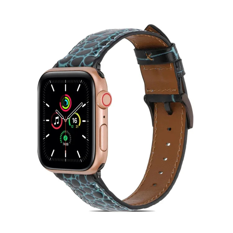 สายหนังลายจระเข้สำหรับ Apple Watch Series, 7 ขนาด 41 มม. / 6&SE&5&4 ขนาด 40 มม. / 3&2&1 ขนาด 38 มม., 7 ขนาด 45 มม. / 6&SE&5&4 ขนาด 44 มม. / 3&2&1 ขนาด 42 มม.