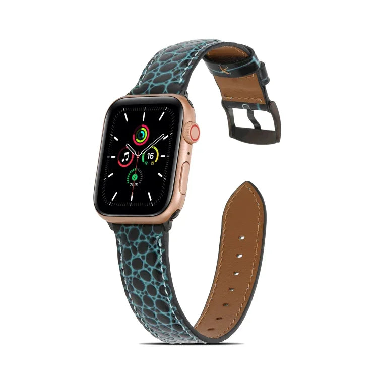 สายหนังลายจระเข้สำหรับ Apple Watch Series, 7 ขนาด 41 มม. / 6&SE&5&4 ขนาด 40 มม. / 3&2&1 ขนาด 38 มม., 7 ขนาด 45 มม. / 6&SE&5&4 ขนาด 44 มม. / 3&2&1 ขนาด 42 มม.