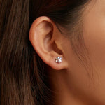 ต่างหูเงินสเตอร์ลิง S925 รูปกรงเล็บน่ารักประดับซิทรินสีสำหรับผู้หญิง, กรงเล็บน่ารักประดับซิทรินสี