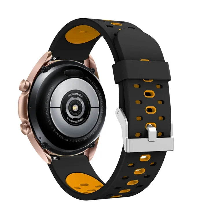 สายรัดนาฬิกาซิลิโคนรูสามแถว สำหรับ Samsung Galaxy Watch 3 45 มม.