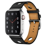 สายหนัง PU หัวเข็มขัดสีเงิน สำหรับ Apple Watch Series, 7 41mm / 6&SE&5&4 40mm / 3&2&1 38mm, 7 45mm / 6&SE&5&4 44mm / 3&2&1 42mm