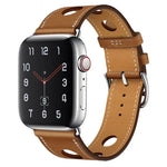 สายหนัง PU หัวเข็มขัดสีเงิน สำหรับ Apple Watch Series, 7 41mm / 6&SE&5&4 40mm / 3&2&1 38mm, 7 45mm / 6&SE&5&4 44mm / 3&2&1 42mm