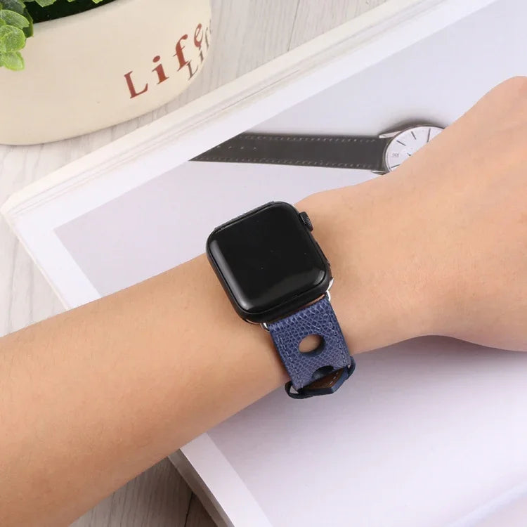 สายหนัง PU หัวเข็มขัดสีเงิน สำหรับ Apple Watch Series, 7 41mm / 6&SE&5&4 40mm / 3&2&1 38mm, 7 45mm / 6&SE&5&4 44mm / 3&2&1 42mm
