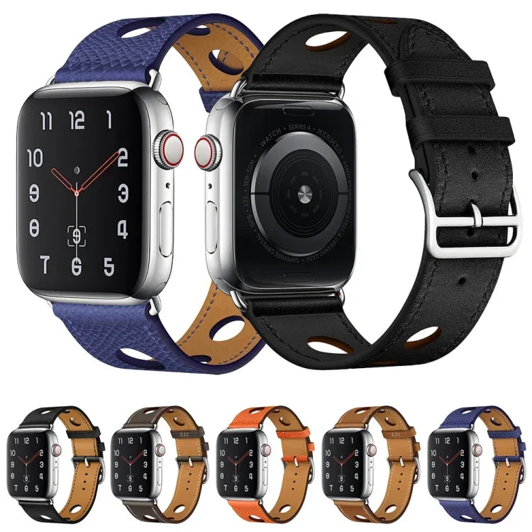 สายหนัง PU หัวเข็มขัดสีเงิน สำหรับ Apple Watch Series, 7 41mm / 6&SE&5&4 40mm / 3&2&1 38mm, 7 45mm / 6&SE&5&4 44mm / 3&2&1 42mm
