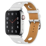 สายหนัง PU หัวเข็มขัดสีเงิน สำหรับ Apple Watch Series, 7 41mm / 6&SE&5&4 40mm / 3&2&1 38mm, 7 45mm / 6&SE&5&4 44mm / 3&2&1 42mm