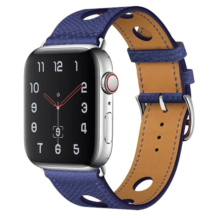 สายหนัง PU หัวเข็มขัดสีเงิน สำหรับ Apple Watch Series, 7 41mm / 6&SE&5&4 40mm / 3&2&1 38mm, 7 45mm / 6&SE&5&4 44mm / 3&2&1 42mm