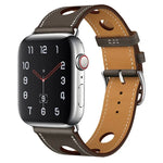 สายหนัง PU หัวเข็มขัดสีเงิน สำหรับ Apple Watch Series, 7 41mm / 6&SE&5&4 40mm / 3&2&1 38mm, 7 45mm / 6&SE&5&4 44mm / 3&2&1 42mm