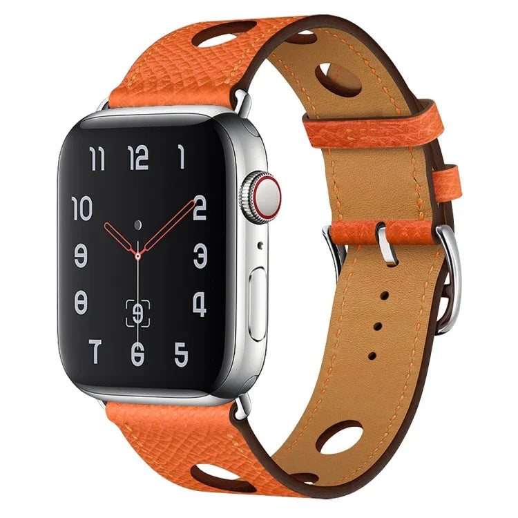สายหนัง PU หัวเข็มขัดสีเงิน สำหรับ Apple Watch Series, 7 41mm / 6&SE&5&4 40mm / 3&2&1 38mm, 7 45mm / 6&SE&5&4 44mm / 3&2&1 42mm