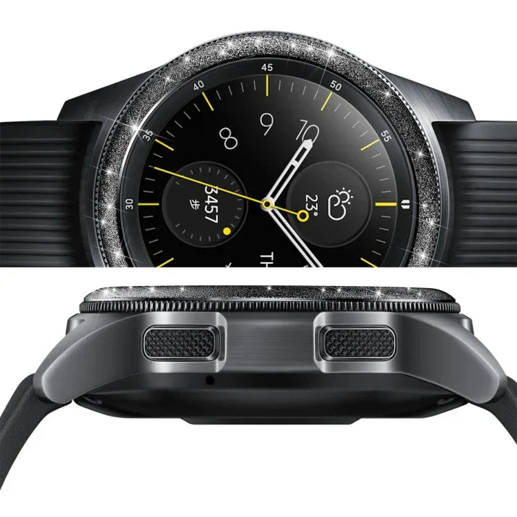 แหวนขอบสแตนเลสสตีลผงกลิตเตอร์ สำหรับ Samsung Galaxy Watch 42 มม.