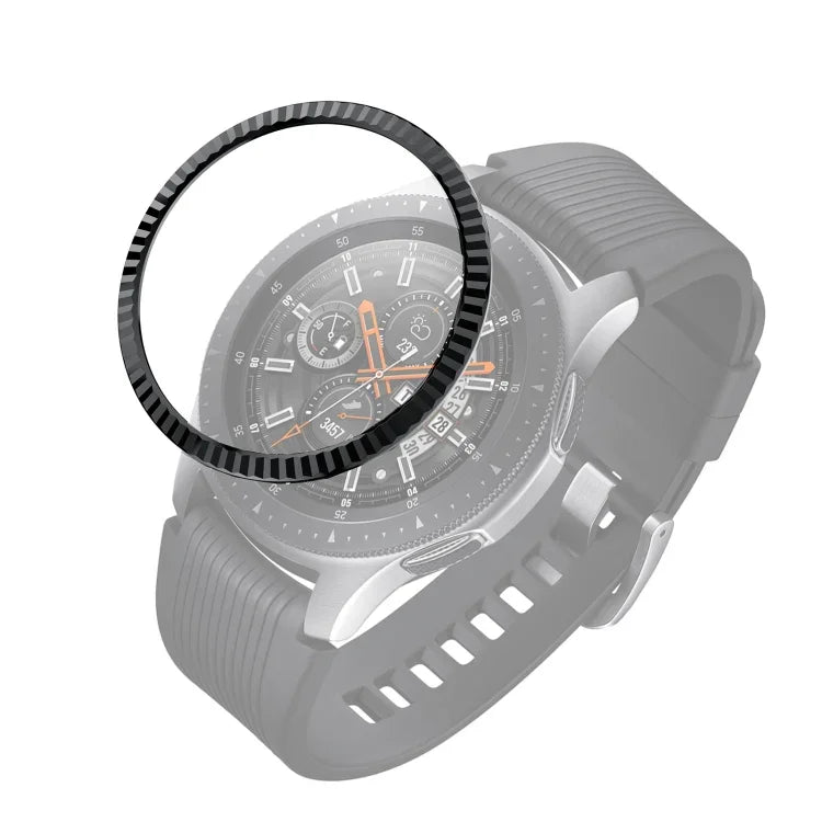 แหวนขอบสแตนเลสสตีลลายดอกไม้ สำหรับ Samsung Galaxy Watch 46 มม.