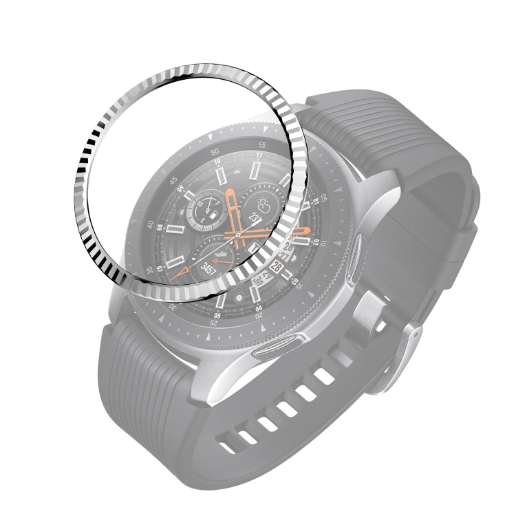 แหวนขอบสแตนเลสสตีลลายดอกไม้ สำหรับ Samsung Galaxy Watch 46 มม.