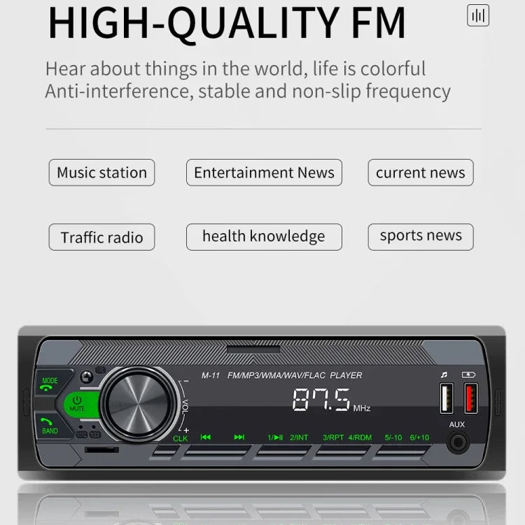 เครื่องเล่น MP3 บลูทูธในรถยนต์ M11 รองรับการเชื่อมต่อโทรศัพท์มือถือ / FM / การ์ด TF, M11
