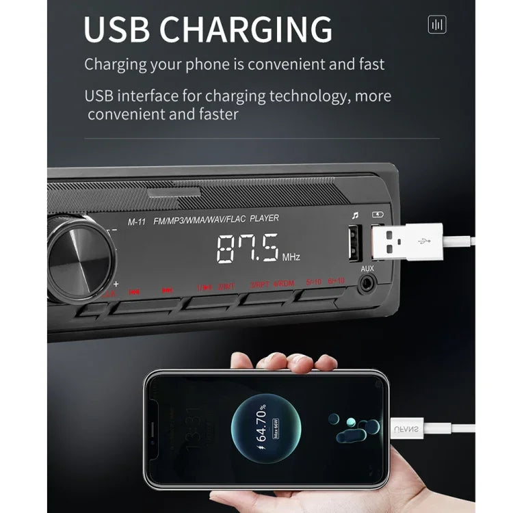เครื่องเล่น MP3 บลูทูธในรถยนต์ M11 รองรับการเชื่อมต่อโทรศัพท์มือถือ / FM / การ์ด TF, M11