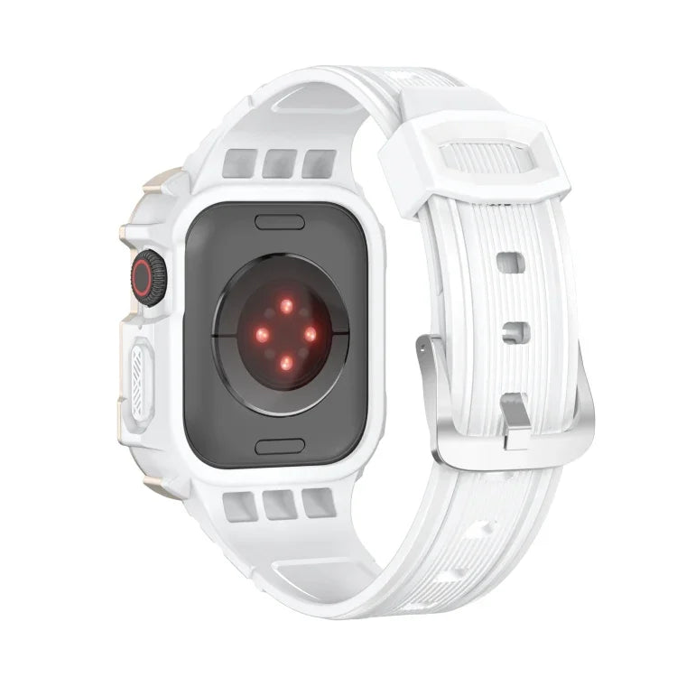 Two-color Armor Integrated Watchband For Apple Watch Series, 7 41mm / 6&SE&5&4 40mm, 7 45mm / 6&SE&5&4 44mm