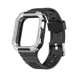 Two-color Armor Integrated Watchband For Apple Watch Series, 7 41mm / 6&SE&5&4 40mm, 7 45mm / 6&SE&5&4 44mm