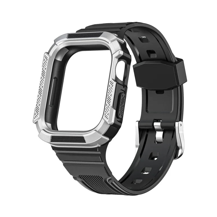 Two-color Armor Integrated Watchband For Apple Watch Series, 7 41mm / 6&SE&5&4 40mm, 7 45mm / 6&SE&5&4 44mm