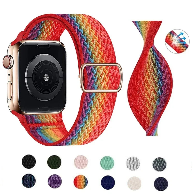 สายไนลอนลาย W สำหรับ Apple Watch Series, 7 41mm / 6&SE&5&4 40mm / 3&2&1 38mm, 7 45mm / 6&SE&5&4 44mm / 3&2&1 42mm