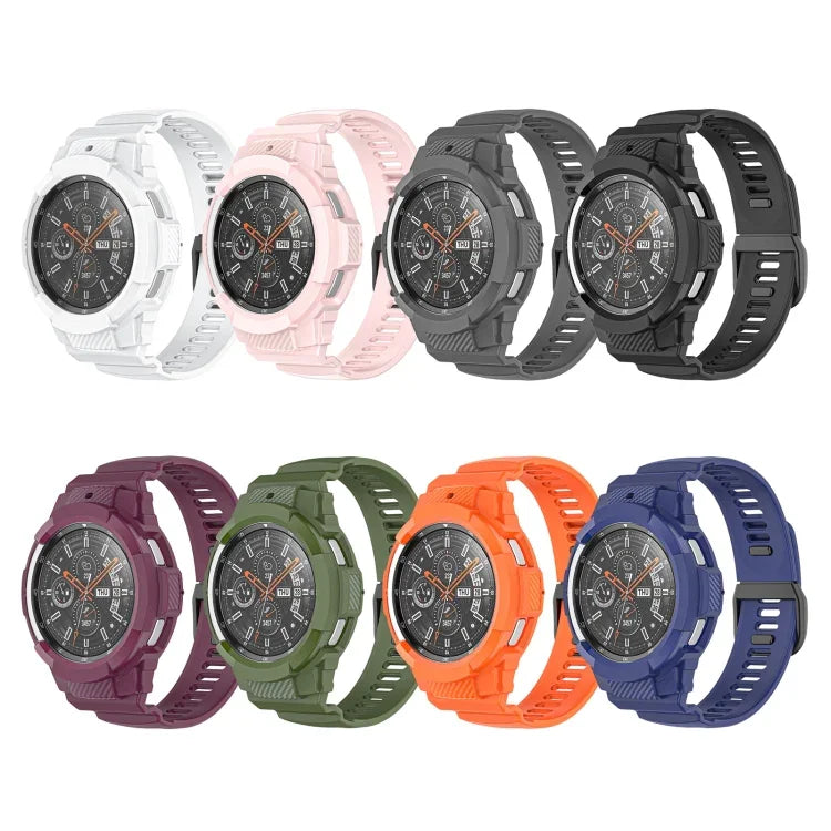 สายรัดนาฬิกาซิลิโคนสปอร์ตคาร์บอนไฟเบอร์แบบบูรณาการ สำหรับ Samsung Galaxy Watch4 Classic 42 มม.