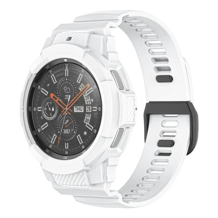 สายรัดนาฬิกาซิลิโคนสปอร์ตคาร์บอนไฟเบอร์แบบบูรณาการ สำหรับ Samsung Galaxy Watch4 Classic 42 มม.