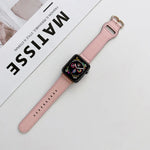 สายหนังแท้หัวเข็มขัดวงรี สำหรับ Apple Watch Series, 7 41mm / 6&SE&5&4 40mm / 3&2&1 38mm, 7 45mm / 6&SE&5&4 44mm / 3&2&1 42mm