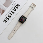 สายหนังแท้หัวเข็มขัดวงรี สำหรับ Apple Watch Series, 7 41mm / 6&SE&5&4 40mm / 3&2&1 38mm, 7 45mm / 6&SE&5&4 44mm / 3&2&1 42mm