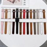 สายหนังแท้หัวเข็มขัดวงรี สำหรับ Apple Watch Series, 7 41mm / 6&SE&5&4 40mm / 3&2&1 38mm, 7 45mm / 6&SE&5&4 44mm / 3&2&1 42mm