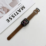 สายหนังแท้หัวเข็มขัดวงรี สำหรับ Apple Watch Series, 7 41mm / 6&SE&5&4 40mm / 3&2&1 38mm, 7 45mm / 6&SE&5&4 44mm / 3&2&1 42mm