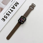 สายหนังแท้หัวเข็มขัดวงรี สำหรับ Apple Watch Series, 7 41mm / 6&SE&5&4 40mm / 3&2&1 38mm, 7 45mm / 6&SE&5&4 44mm / 3&2&1 42mm