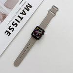 สายหนังแท้หัวเข็มขัดวงรี สำหรับ Apple Watch Series, 7 41mm / 6&SE&5&4 40mm / 3&2&1 38mm, 7 45mm / 6&SE&5&4 44mm / 3&2&1 42mm