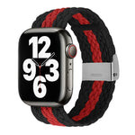 สายรัดข้อมือถักลายแนวตั้ง สำหรับ Apple Watch Series, 7 41mm / 6&SE&5&4 40mm / 3&2&1 38mm, 7 45mm / 6&SE&5&4 44mm / 3&2&1 42mm