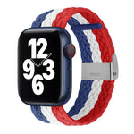 สายรัดข้อมือถักลายแนวตั้ง สำหรับ Apple Watch Series, 7 41mm / 6&SE&5&4 40mm / 3&2&1 38mm, 7 45mm / 6&SE&5&4 44mm / 3&2&1 42mm