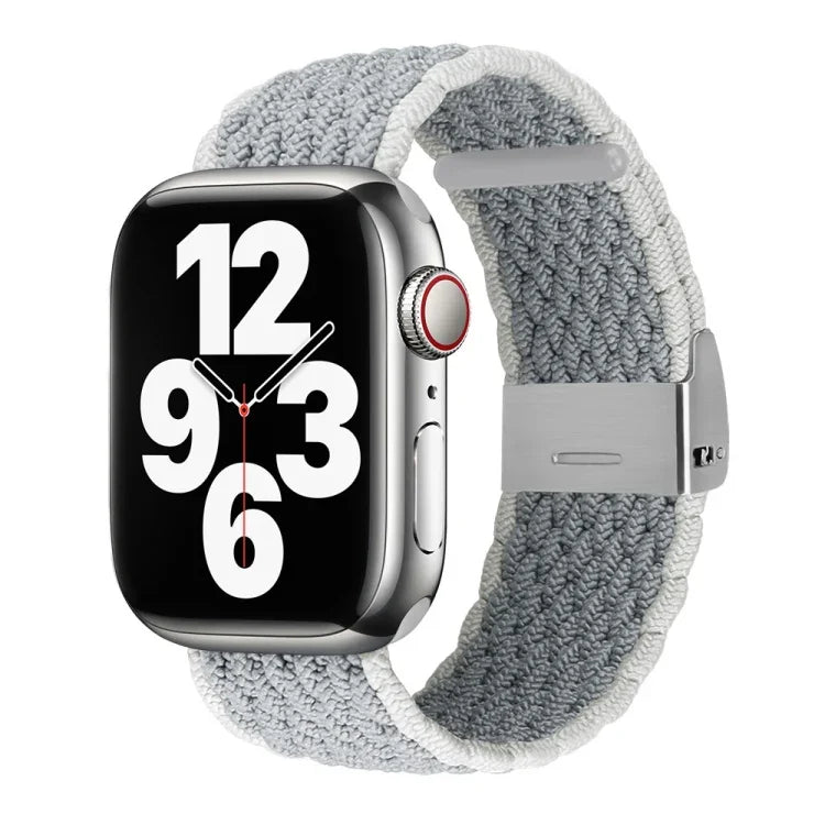 สายรัดข้อมือถักลายแนวตั้ง สำหรับ Apple Watch Series, 7 41mm / 6&SE&5&4 40mm / 3&2&1 38mm, 7 45mm / 6&SE&5&4 44mm / 3&2&1 42mm