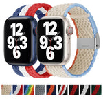 สายรัดข้อมือถักลายแนวตั้ง สำหรับ Apple Watch Series, 7 41mm / 6&SE&5&4 40mm / 3&2&1 38mm, 7 45mm / 6&SE&5&4 44mm / 3&2&1 42mm