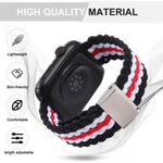 สายรัดข้อมือถักลายแนวตั้ง สำหรับ Apple Watch Series, 7 41mm / 6&SE&5&4 40mm / 3&2&1 38mm, 7 45mm / 6&SE&5&4 44mm / 3&2&1 42mm