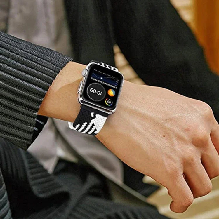 สายรัดข้อมือถักลายแนวตั้ง สำหรับ Apple Watch Series, 7 41mm / 6&SE&5&4 40mm / 3&2&1 38mm, 7 45mm / 6&SE&5&4 44mm / 3&2&1 42mm