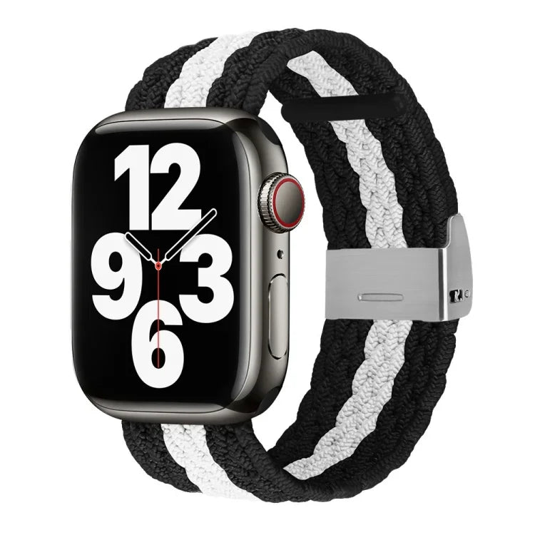 สายรัดข้อมือถักลายแนวตั้ง สำหรับ Apple Watch Series, 7 41mm / 6&SE&5&4 40mm / 3&2&1 38mm, 7 45mm / 6&SE&5&4 44mm / 3&2&1 42mm