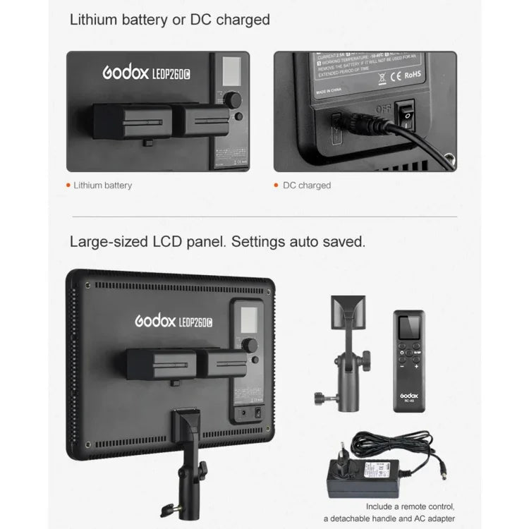 Godox LEDP260C ไฟวิดีโอ LED สำหรับถ่ายทำ, LEDP260C