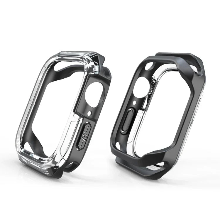 Transparent Two-color Armor Case, For Apple Watch Series 9 / 8 / 7 45mm, For Apple Watch Series 9 / 8 / 7 41mm, For Apple Watch Series 6 & SE & 5 & 4 44mm, For Apple Watch Series 6 & SE & 5 & 4 40mm