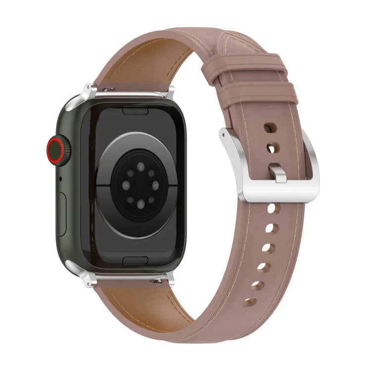 สายหนังแท้ ขนาด: ขนาดเล็ก สำหรับ Apple Watch Series 7 41mm / 6&SE&5&4 40mm / 3&2&1 38mm, ขนาด: ขนาดเล็ก สำหรับ Apple Watch Series 8&7 41mm / SE 2&6&SE&5&4 40mm / 3&2&1 38mm