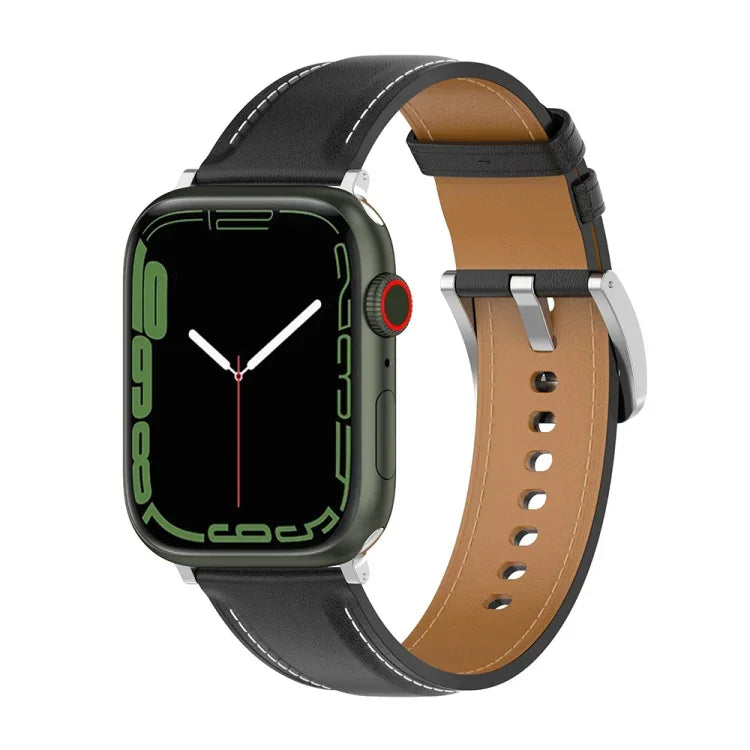 สายหนังแท้ ขนาด: ขนาดเล็ก สำหรับ Apple Watch Series 7 41mm / 6&SE&5&4 40mm / 3&2&1 38mm, ขนาด: ขนาดเล็ก สำหรับ Apple Watch Series 8&7 41mm / SE 2&6&SE&5&4 40mm / 3&2&1 38mm