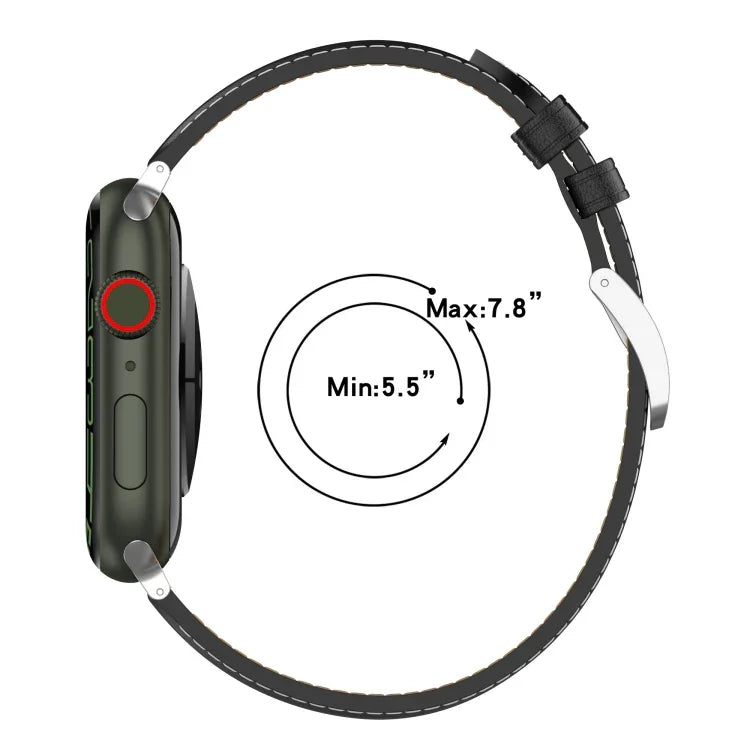 สายหนังแท้ ขนาด: ขนาดเล็ก สำหรับ Apple Watch Series 7 41mm / 6&SE&5&4 40mm / 3&2&1 38mm, ขนาด: ขนาดเล็ก สำหรับ Apple Watch Series 8&7 41mm / SE 2&6&SE&5&4 40mm / 3&2&1 38mm