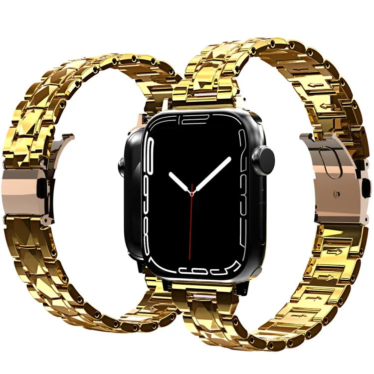 สายสแตนเลสสตีลชุบ สำหรับ Apple Watch Series, 7 41mm / 6&SE&5&4 40mm / 3&2&1 38mm, 7 45mm / 6&SE&5&4 44mm / 3&2&1 42mm