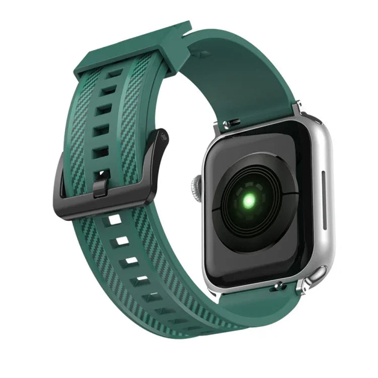 สายรัดข้อมือลายคาร์บอนไฟเบอร์ สำหรับ Apple Watch Series, 7 41mm / 6&SE&5&4 40mm / 3&2&1 38mm, 7 45mm / 6&SE&5&4 44mm / 3&2&1 42mm
