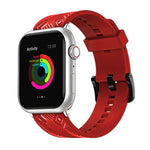 สายรัดข้อมือลายคาร์บอนไฟเบอร์ สำหรับ Apple Watch Series, 7 41mm / 6&SE&5&4 40mm / 3&2&1 38mm, 7 45mm / 6&SE&5&4 44mm / 3&2&1 42mm