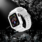 สายรัดข้อมือแบบบูรณาการสีพื้นกันน้ำสามชั้น สำหรับ Apple Watch Series, 7 41mm / 6&SE&5&4 40mm / 3&2&1 38mm, 7 45mm / 6&SE&5&4 44mm / 3&2&1 42mm