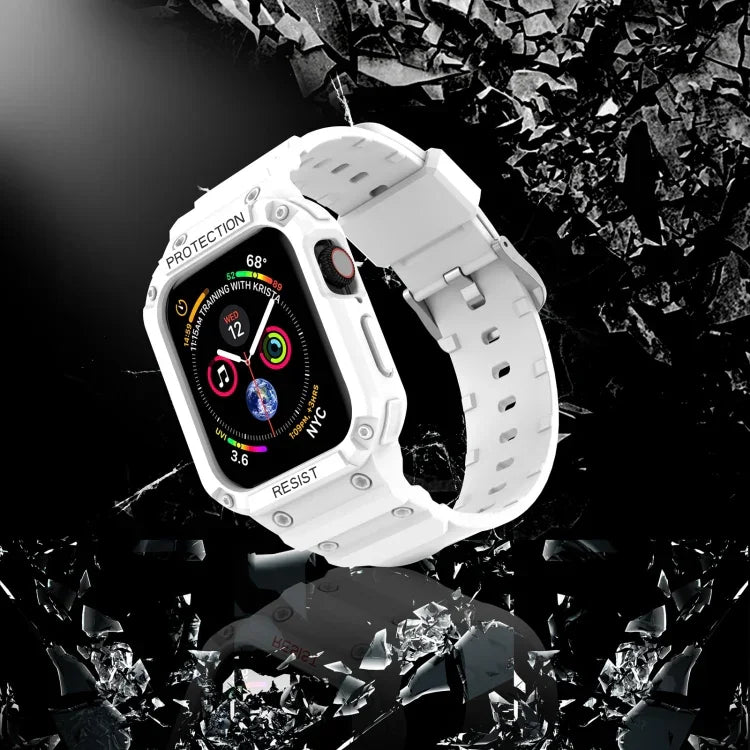 สายรัดข้อมือแบบบูรณาการสีพื้นกันน้ำสามชั้น สำหรับ Apple Watch Series, 7 41mm / 6&SE&5&4 40mm / 3&2&1 38mm, 7 45mm / 6&SE&5&4 44mm / 3&2&1 42mm